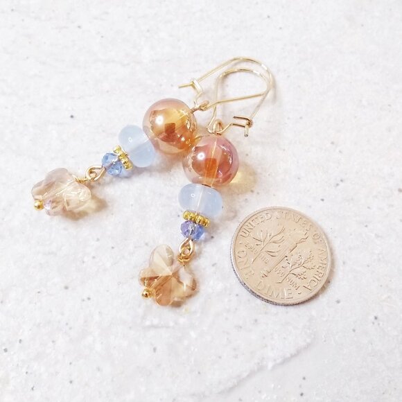 Fall is in the Air... Shimmering + Sparkling Butterfly Dangle Earrings! - Picture 3 of 5